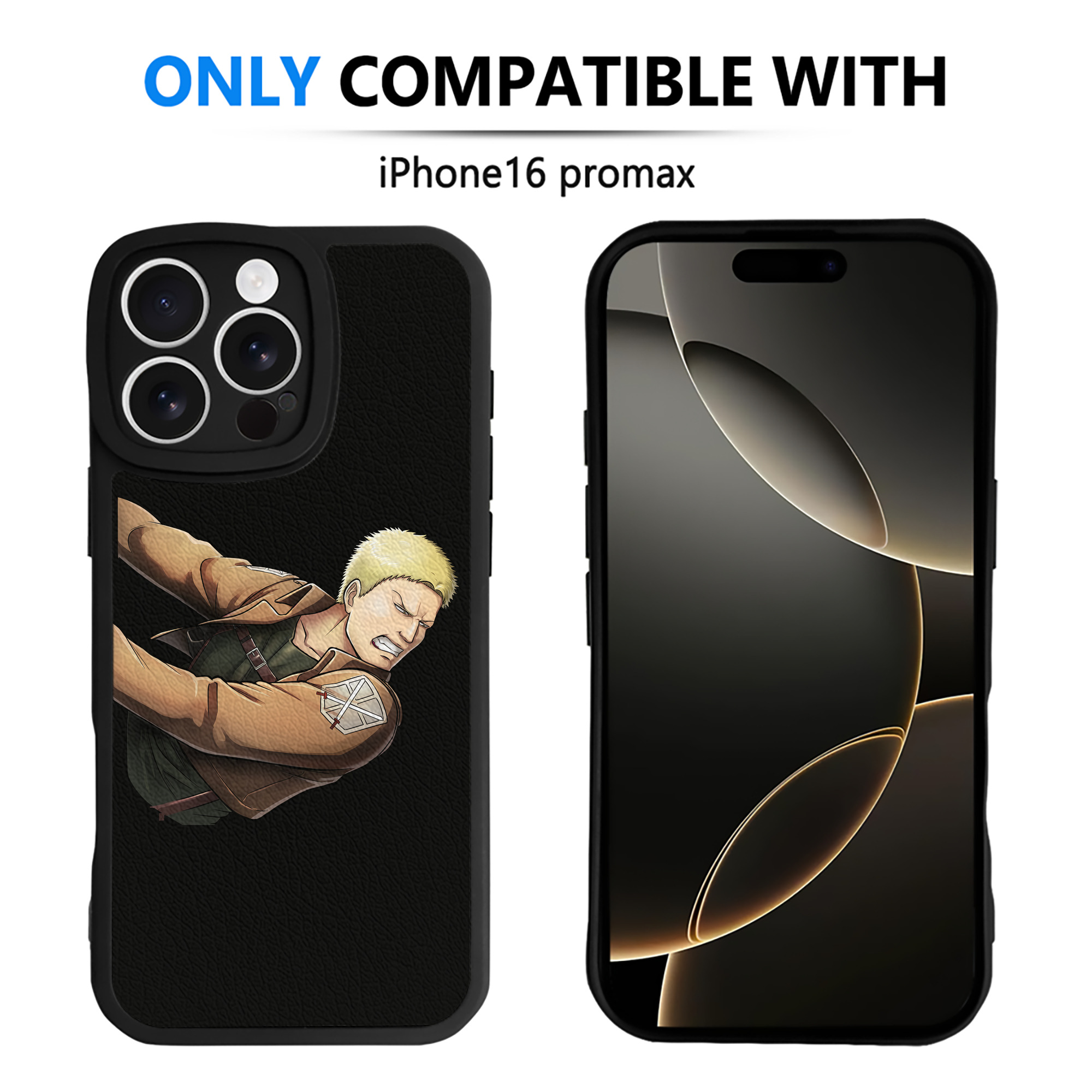 （画像用） 進撃の巨人 ライナー・ブラウン Attack on Titan Reiner Braun 【iPhone 16シリーズ対応】シリコンスマホケース（レザー調） 材質：シリコン